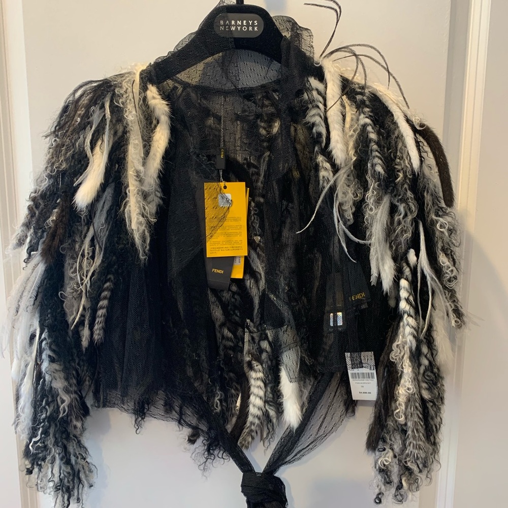 Fendi feather shawl